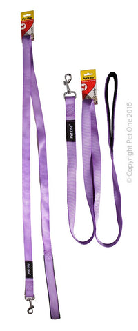 Leash Nylon Padded L 122cm 25mm Purple