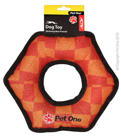 Dog Toy Activ Tuff Squeaky Nut Orange