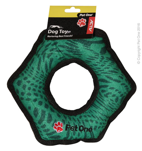 Dog Toy Activ Tuff Squeaky Nut Green