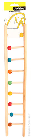 Bird Toy Wooden Ladder 9 Run W/beads