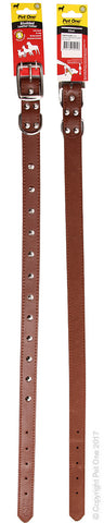 Collar Leather Single Row Studded 50cm Brown
