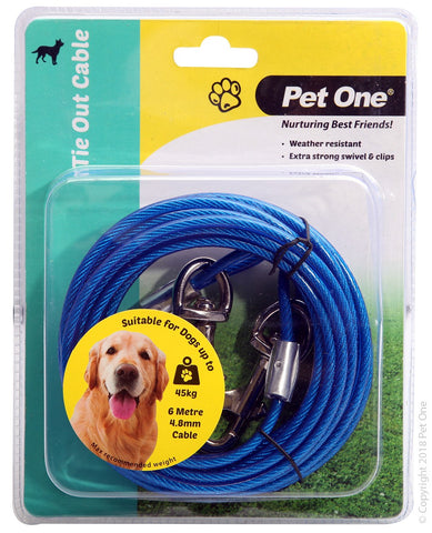 Tie Out Cable 6M 4.8mm Suit Dogs Up To 45kg