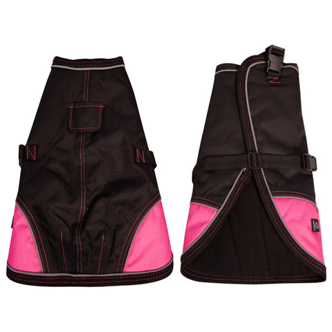 Dog Coat NightWalker Quick Clip 30cm Black Pink