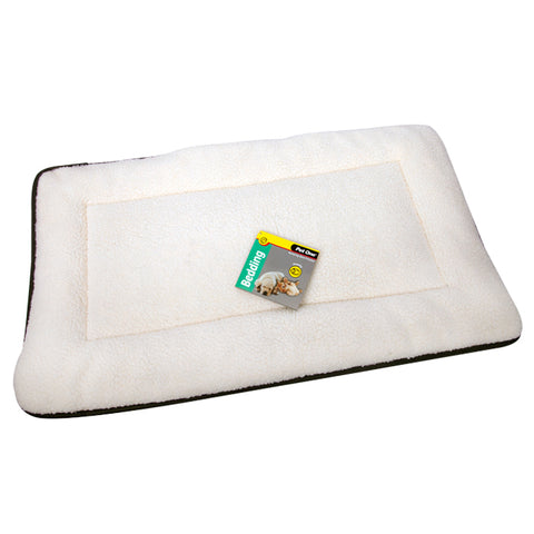 Bed Cushion Rectangular 75x45cm Waterproof Base W Sheepskin Top Charcoal