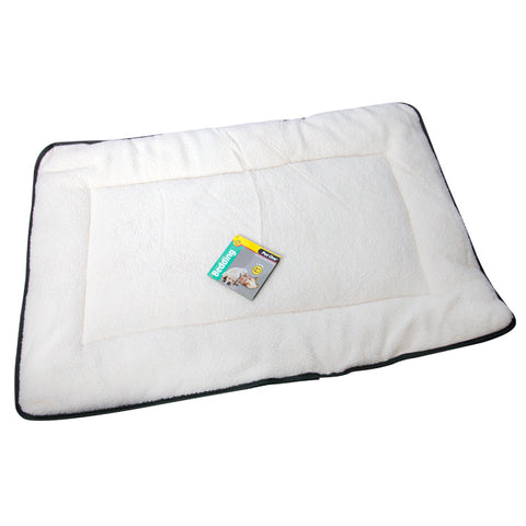 Bed Cushion Rectangular 90x60cm Waterproof Base W Sheepskin Top Charcoal