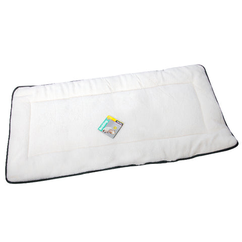 Bed Cushion Rectangular 110x80cm Waterproof Base W Sheepskin Top Charcoal