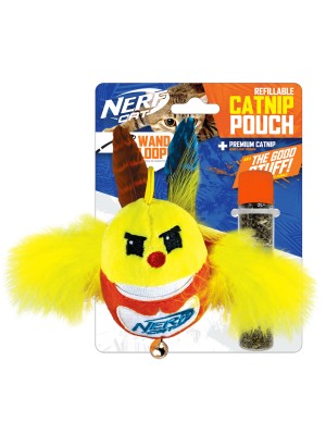 Nerf Cat - Plush Bird  w/Catnip Pouch/Bell  9cm