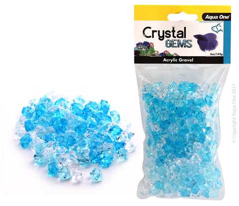 Crystal Gems Acrylic Betta Gravel 15mm Blue Ice