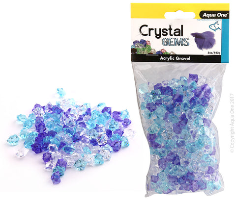 Crystal Gems Acrylic Betta Gravel 15mm Frosty Blue