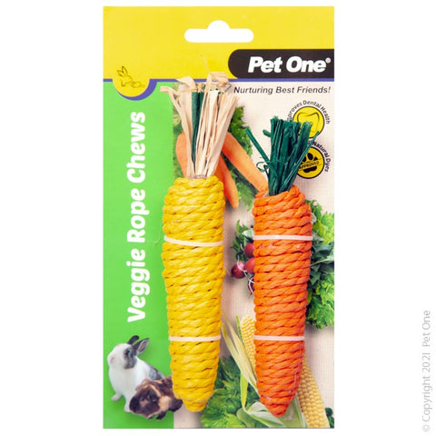 Veggie Rope For Small Animals Twin Pack - Carrot/C