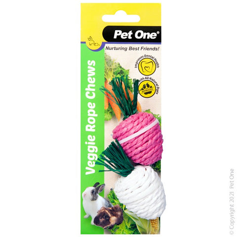 Veggie Rope For Small Animals Twin Pack - Radishes