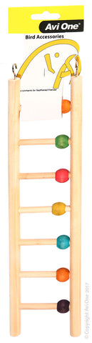 Bird Toy Wooden Ladder 7 Run W/beads