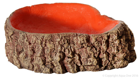 Hermit Crab Tree Stump Bowl Orange Small 10 x7.6x3