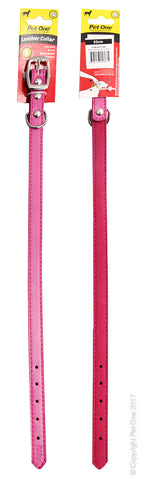 Collar Leather 40cm Pink