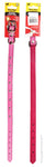 Collar Leather Single Row Studded 55cm Pink