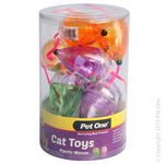 PLASTIC MOUSE CAT TOY MIX COLOUR - EACH