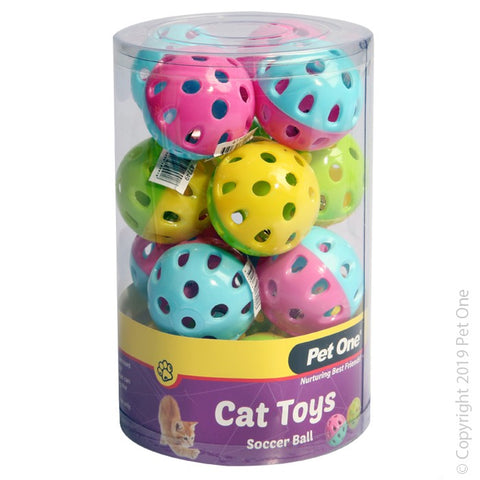 Cat Toy Soccer Ball 4.5cm Mix Colour - Each