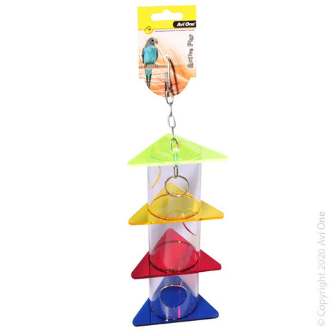 Bird Toy Acrylic Foraging Triangles Stack Small 30.5cm