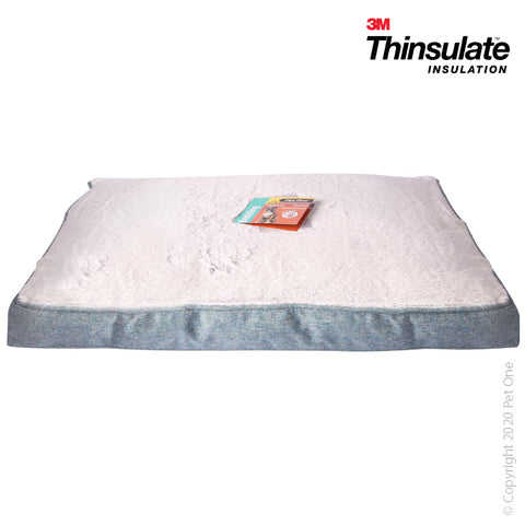 Bedding Mattress WarmZone 70x50x8cm Teal/Grey Plush