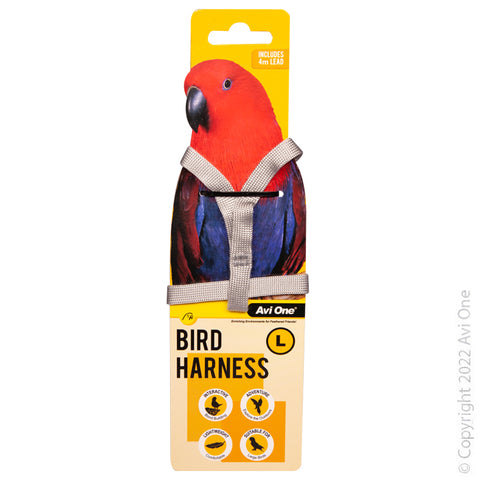 Bird Harness With Shock Resistant Lead Large