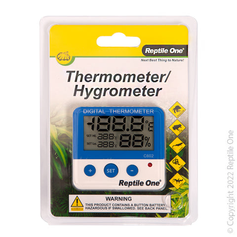 Thermometer Hygrometer Reptile External With Probe And Min Max LCD