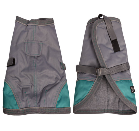 Dog Coat NightWalker 30cm W Proof Refl Charcoal Teal
