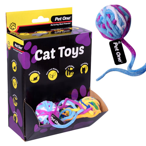 Cat Toy Yarn Ball With Tail 5cm EACH