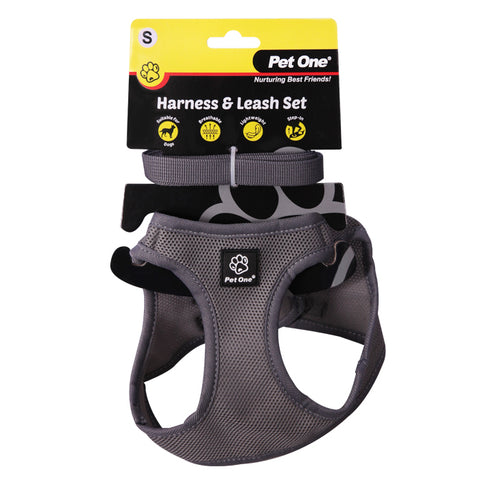Harness & Leash Set Dog 38-41cm Gy