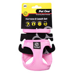 Harness & Leash Set Dog Cat Sm Animal 26-28cm Pk