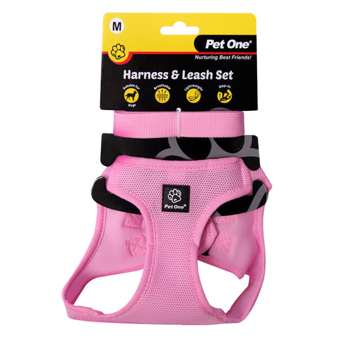 Harness & Leash Set Dog 41-44cm Pk
