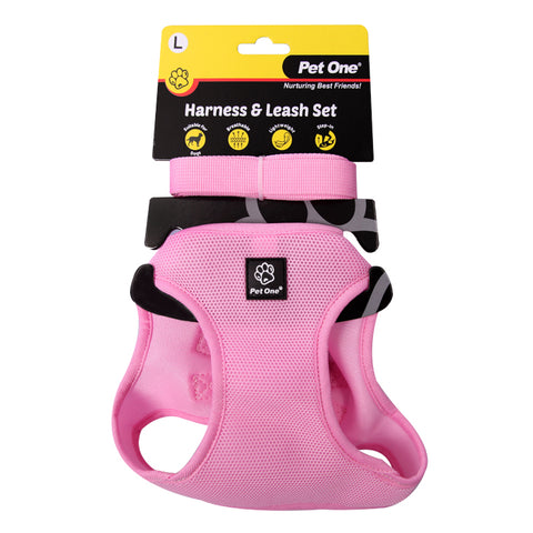 Harness & Leash Set Dog 45-51cm Pk