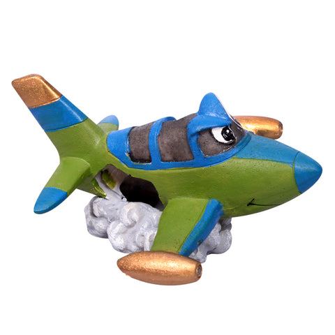 Ornament Aeroplane W Cloud 12.5x10.5x6.5cmh
