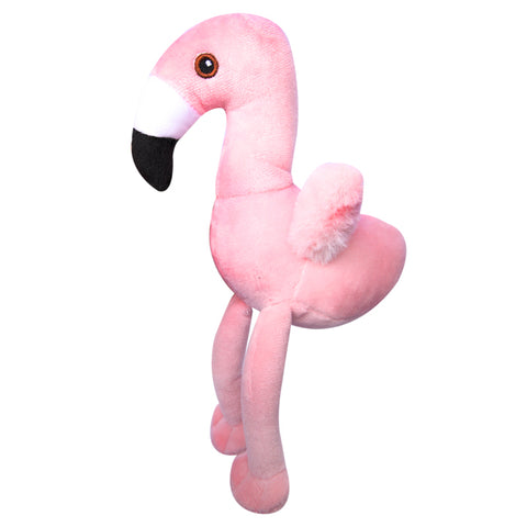 Dog Toy Plush Squeaky Flamingo 15cmH