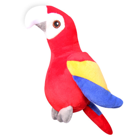 Dog Toy Plush Squeaky Parrot 15cmH