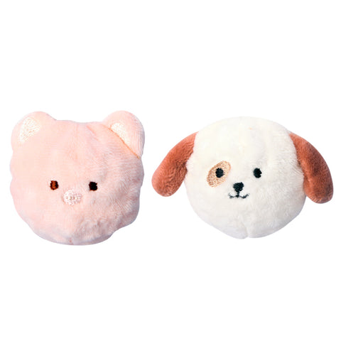 Dog Toy Puppy Squeaky Pig & Dog Ball 2pcs Set 5.5cm