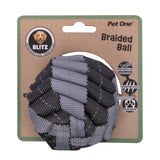 Dog Toy Blitz Braided Ball Grey M