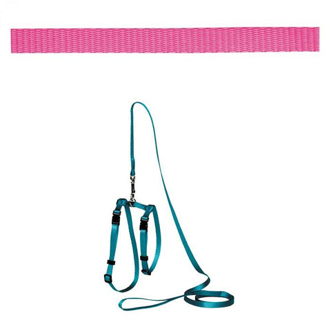 ADJUSTABLE CAT/PUPPY HARNESS - HOT PINK