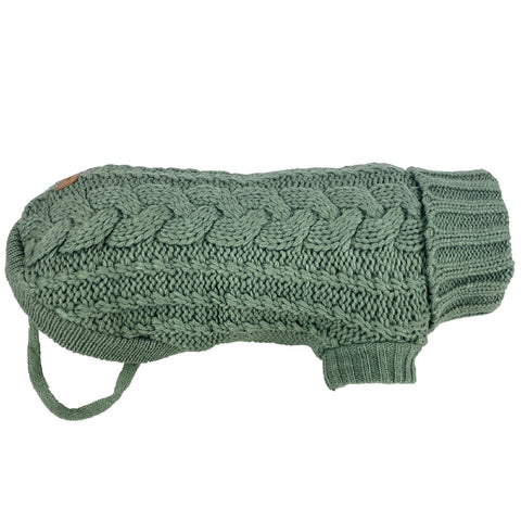 HUSKIMO DOG JUMPER FRENCHKNIT EUCALYPTUS 40CM