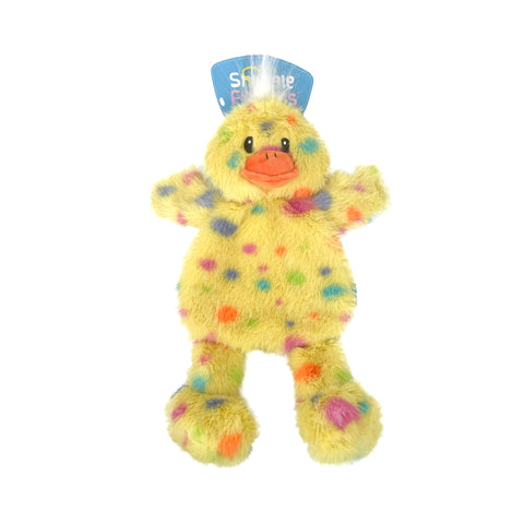 FLATTIES DOG TOY YELLOW SPOTTY DUCK