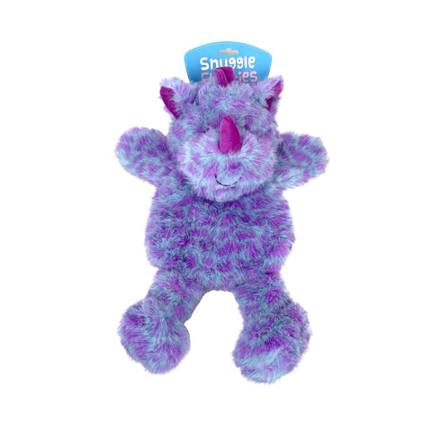 FLATTIES DOG TOY BLUE/PURPLE RHINO