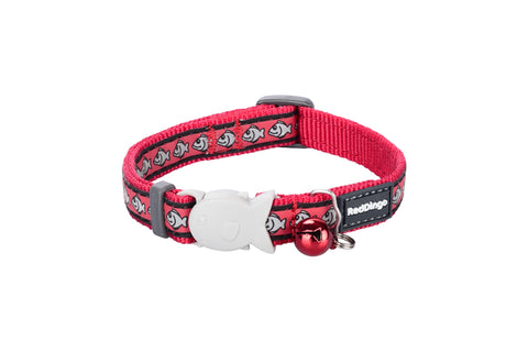 12MM REFLECTIVE FISH RED CAT COLLAR