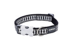 12MM REFLECTIVE BONES BLACK COLLAR