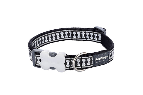 15MM REFLECTIVE BONES BLACK COLLAR